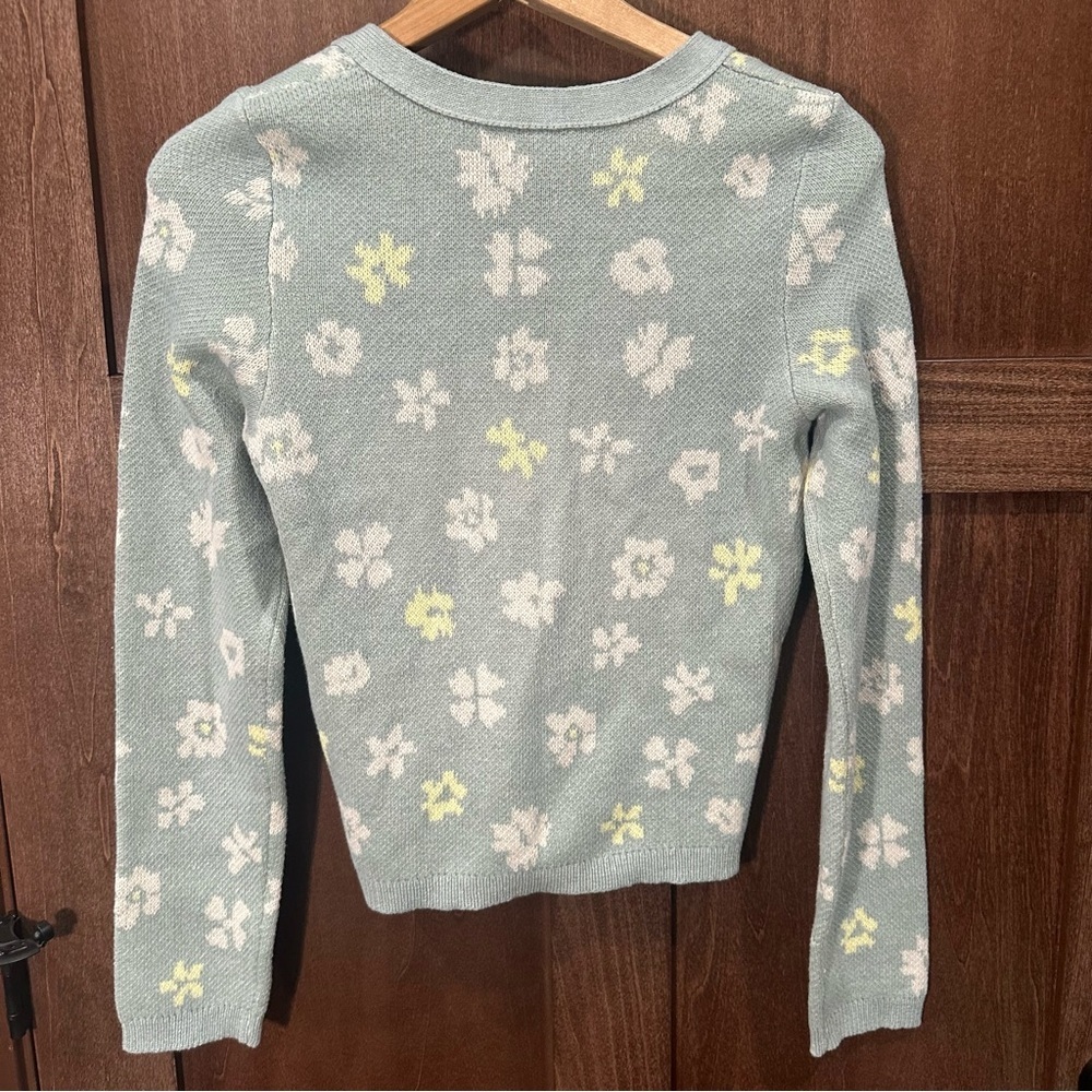 American Eagle Outfitters Floral Cardigan - Mint Green and Yellow - Picture 4 of 5